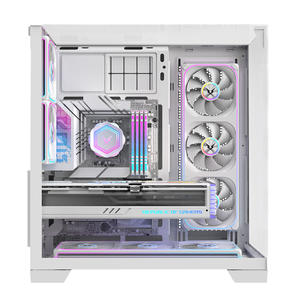 Boîtiers de PC de jeu Ruix O11Vision-White ATX BTF compatibles, vue complète latérale et supérieure en verre trempé, cabinet de jeu - Product Image 3