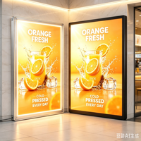 Cajas de Luz LED Ultrafinas de 8mm para Publicidad en Escaparates de Tiendas, 3000K-6000K, Letrero Retroiluminado de Pared