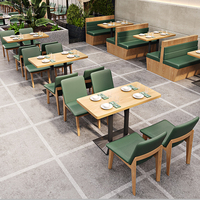 Table et chaises de salle à manger en bois massif de haute qualité, personnalisées, modernes, pour hôtel, bar, restaurant, banquette, sièges durables et écologiques
