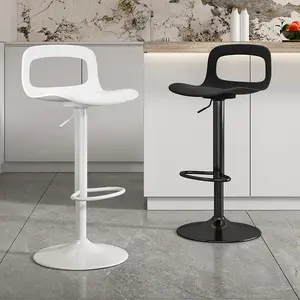 Silla de Bar de acero inoxidable, silla de Bar de elevación minimalista, taburete alto con respaldo moderno, sillas de bar de patas altas para el hogar