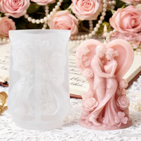 Neue Ideen 3D Silikon-Gel-Kuchenform für umarmende Paare DIY Aromatherapie-Kerze & Hochzeits-Dekorationsornament