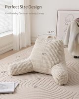 Coussin de lecture et d'appui dorsal avec mousse à mémoire de forme déchiquetée pour adultes et enfants, conçu pour la lecture et le repos sur lit et canapé