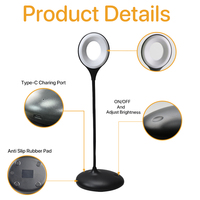 Lampe de chevet moderne sans fil rechargeable sans lumière bleue, lampe de table sans fil, éclairage de table de restaurant