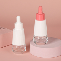 Flacon en verre de luxe de 30 ml avec bouchon - Emballage professionnel pour sérum capillaire, flacon compte-gouttes pour soins de la peau