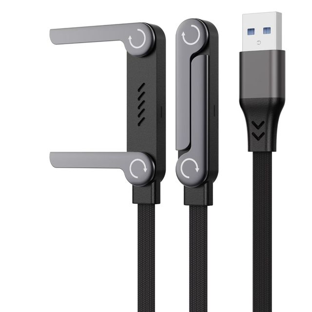 2-in-1 Charging Cable With Invisible Stand Type C Multi Charger Cord Multi-Angle Adjustable Stand