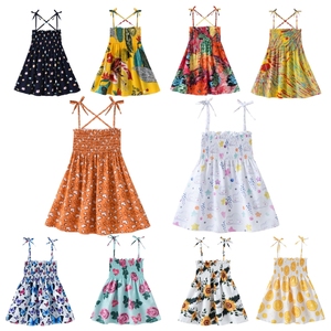 Nuove ragazze carine vestito floreale cotone senza maniche canotta vestito ragazze <span class=keywords><strong>abbigliamento</strong></span> moda casual vestito estivo per le ragazze - Product Image 1