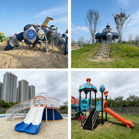 Ensemble d'équipements de jeux d'extérieur pour enfants en plastique de la série Soucoupe volante UFO, certifié CE