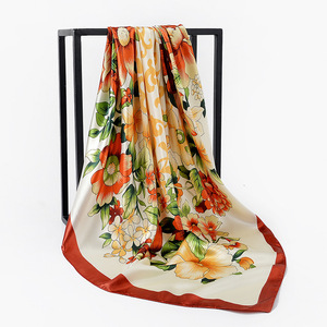 2022 nuova sciarpa stampata più venduta sciarpa classica con stampa peonia con decorazione 90*90cm sciarpe di raso quadrato <span class=keywords><strong>da</strong></span> <span class=keywords><strong>donna</strong></span> - Product Image 5