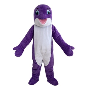 Costume de mascotte <span class=keywords><strong>Dauphin</strong></span> violet joyeux pour <span class=keywords><strong>adulte</strong></span>, ensemble de <span class=keywords><strong>déguisement</strong></span> fantaisie pour Halloween - Product Image 2
