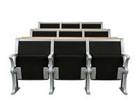 Chaise de salle de conférence moderne PM-3411 |   Sièges fixes pour auditorium avec tablette d'écriture pour usage scolaire et hospitalier, construction en acier
