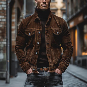 <span class=keywords><strong>Giacca</strong></span> da <span class=keywords><strong>Uomo</strong></span> Europea e Americana Autunno-Inverno, Nuova Collezione con Tasche, in Velluto a Coste, Maniche Lunghe, Risvolto a <span class=keywords><strong>Righe</strong></span> - Product Image 1
