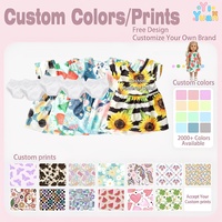 Vêtements pour poupées de 18 pouces sur mesure, OEM ODM, robe à manches courtes à imprimé fraises avec culotte blanche, tenue pour poupée adaptée aux poupées American Girl de 18 pouces