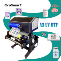 Erasmart Digital 35Cm A3 Ab Film Uv Dtf Hot Stamping Uv mesin cetak Dtf botol cangkir bungkus stiker Printer dengan Laminator