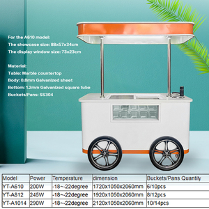 Carrito de Helados Italiano Comercial, Carrito de Mano para la Calle, Helados Duros, Quiosco de Helados al Aire Libre, Diseño de Carritos de Comida Móviles para Gelato - Product Image 6