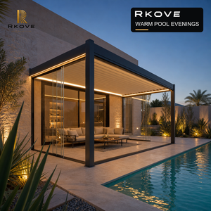 Pérgola de Aluminio con Revestimiento en Polvo RKOVE RK-C1, Montada en la Pared, 3x6m, para Sombreado de Patio Lateral - Product Image 5