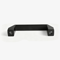 Poignée de meuble industrielle LIDA LS522 en PVC noir mat de 120 mm pour portes et armoires