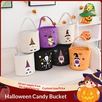 Cestas de Halloween con diseño de calabaza, calavera, fantasma, cara de calabaza y murciélago, bolsas tipo cubo para niños, regalo de Halloween, bolsas para dulces