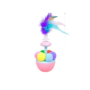 Badminton roly-poly <b>plush</b> <b>cat</b> toy, mint <b>cat</b> teaser, self-entertainment and entertainment feather <b>cat</b> toy - Product Image 3