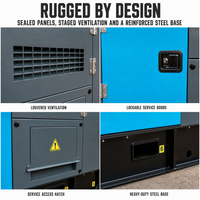 Groupe électrogène diesel insonorisé LINGGE 25 kVA triphasé 400 V 50/60 Hz pour alimentation de secours des magasins de détail