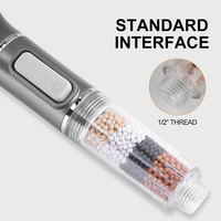 Tête de filtre de douche pure ionique portable à 3 modes irisé pierres minérales ioniques pluie à économie d'eau douche à main spa à main