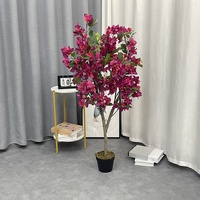 Arbre artificiel de bougainvillier, grande plante artificielle résistante aux UV, arbre décoratif d'extérieur avec pot