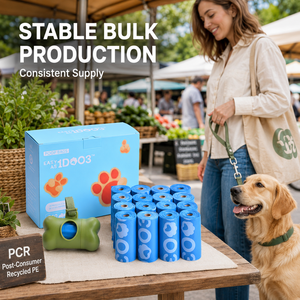 Bolsas para Desechos de Mascotas de PE Reciclado GRS de Marca Privada, Bolsas Resistentes para Paseos Diarios, Color y Aroma Personalizados - Product Image 1