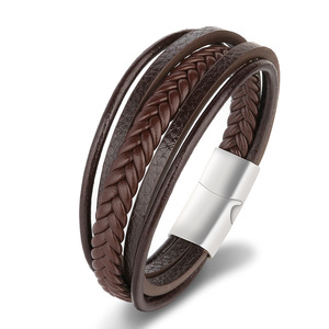 Bracelets personnalisables de <span class=keywords><strong>luxe</strong></span> pour hommes en acier inoxydable et cuir, style européen et américain, collection 2026 – Disponibles sur mesure - Product Image 3