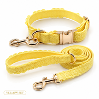 Ensemble collier et laisse pour chien en dentelle festonnée, collier pour animaux de compagnie doux et réglable, style princesse, pour chats et petits chiens Ming Jia