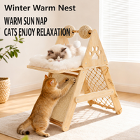 Griffoir et structure d'escalade pour chat en bois massif et sisal de luxe - Durable, écologique, facile à assembler, lit pour chat d'intérieur