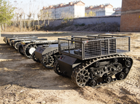 Châssis à chenilles en caoutchouc personnalisé télécommandé avec une charge utile de 300 kg, robot de lutte contre les incendies UGV RC avec caméra pour les secours d'urgence