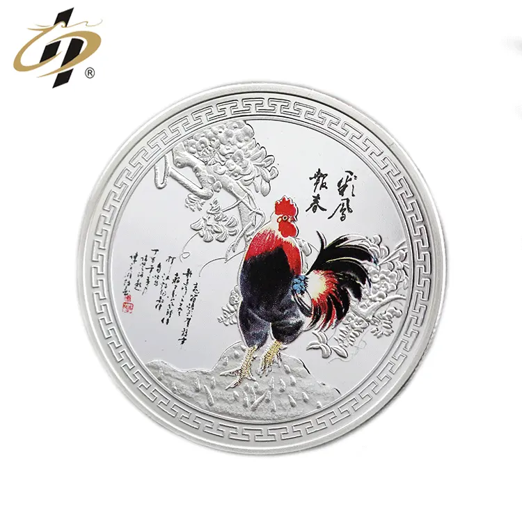 Monedas de plata 999 personalizadas con diseño del zodiaco chino, baratas, al por mayor, con logotipo propio
