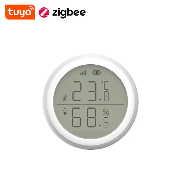 RSH Tuya Zigbee Smart Digital Hygrometer Thermometer Indoor Temperature and Humidity Meter with Alexa Google Home