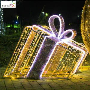 ไฟตกแต่งคริสต์มาสกลางแจ้ง รูปแบบกล่องของขวัญ LED สำหรับตกแต่งวันปีใหม่ - Product Image 2