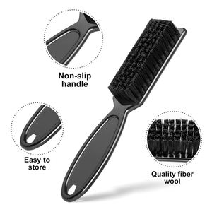 Custom Logo Neck Duster Brush Gold Plating Handle Nylon Bristle Fade Brush Salon Barber <b>Beard</b> Styling Brush for Men - Product Image 4