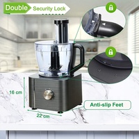 Robot culinaire multifonctionnel 11 en 1 1100W : mixeur, hachoir, presse-agrumes, moulin, pétrin, râpe, trancheuse