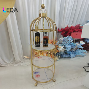 LEDA ชั้นวางของคุณภาพสูงสำหรับห้องนั่งเล่น ระเบียง ร้านเสริมสวย สำนักงาน สปา รูปทรงกรงนก สำหรับจัดเก็บของมุมห้อง วางกระถางดอกไม้ - Product Image 4