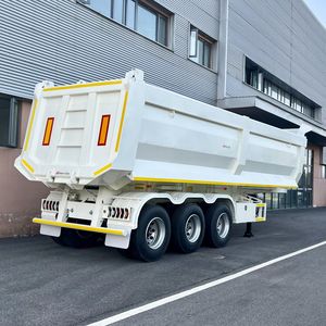 Semi-remorque <span class=keywords><strong>benne</strong></span> arrière en U de 40-80 tonnes à 3 essieux avec vérin HYVA et essieux FUWA 13T pour le transport de sable et de charbon dans l'exploitation minière - Product Image 1