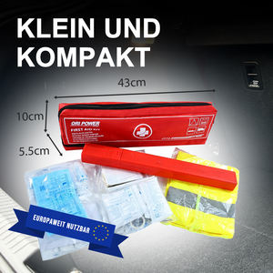 Trousse de premiers soins automobile ORIPOWER, norme DIN13164:2022, trousse médicale d'urgence rouge, kit de sécurité automobile pour voiture, <span class=keywords><strong>camion</strong></span>, véhicule - Product Image 4