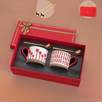 Ensemble de tasses de luxe légères, emballage boîte-cadeau et sac tasses à café en céramique emballage boîte-cadeau