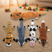 Jouet interactif pour chien à imprimé animalier, mignon, avec sons de grincement pour les molaires, en peluche écologique, idéal pour les jeux de mâchage du chien