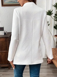 Dames Fall Tweed <span class=keywords><strong>Blazer</strong></span> Jasje Inkeping Kraag Vesten Volledig Gevoerde Casual Mode Trendy Elegante Werk Kantoorjas - Product Image 2