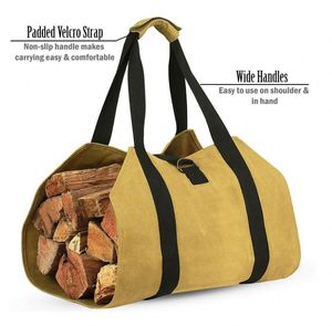 Free Sample Heavy Duty Water Resistant Waxed Nylon Firewood <b>Log</b> Carrier,39"X18" Firewood <b>Holder</b>,Fireplace Wood Stove - Product Image 3