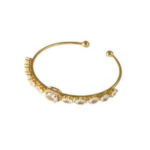 Pulsera de circonita dorada, pulsera de circonita plateada, engaste ovalado, cobre, uso diario - Product Image 5