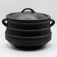 Bouilloire en fonte à fond plat pour l'extérieur Chaudron pré-assaisonné Pommes de terre Chili Pot 0.5/1.0/1.5/2.0 Gallon