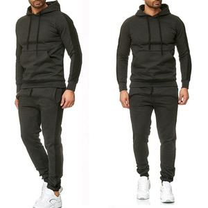 Chándales personalizados de Color sólido para hombre de alta calidad de manga larga precio barato ropa de invierno Casual Slim Fitness algodón chándales deportivos - Product Image 4