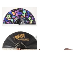 Abanicos Plegables de Bambú y Plástico Pintados a Mano, Clásicos y Tradicionales, con Logotipo Personalizado, para Bodas y Decoraciones Festivas - Product Image 5