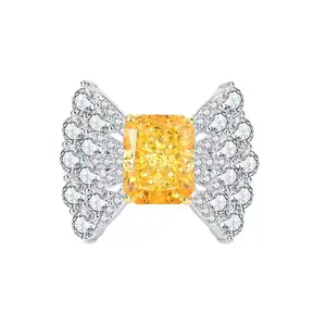 Fancy Pink Yellow Purple Cushion Cut 8*10 CZ 925 Silver Engagement Rings Women Fine Jewelry