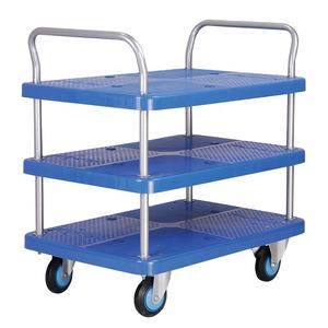 Carrello <span class=keywords><strong>a</strong></span> <span class=keywords><strong>mano</strong></span> <span class=keywords><strong>per</strong></span> il trasporto di magazzino industriale con <span class=keywords><strong>ruote</strong></span> mute <span class=keywords><strong>a</strong></span> 3 livelli in plastica - Product Image 1