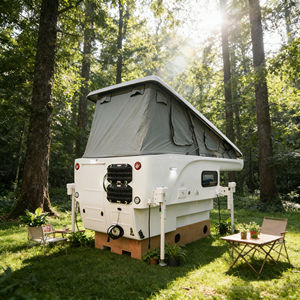 Coque de camping-car en fibre de carbone Ecocampor pour pick-up, glissière, toit relevable pour camionnettes Ram 1500, 2500, 3500 à benne longue - Product Image 1