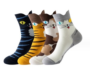 Bán Buôn Phụ Nữ Vớ Mèo Vui Vẻ Mới Lạ Bông Ống Vớ Với Mô Hình Phim Hoạt Hình Dệt Kim Kỹ Thuật - Product Image 5